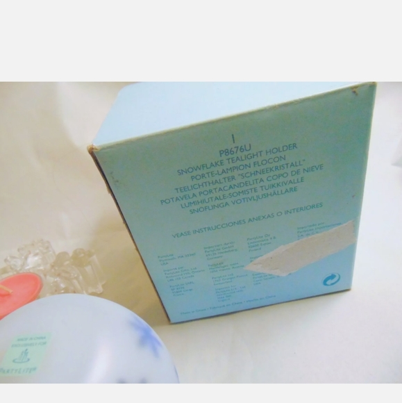 PartyLite Snowflake Tealight Holders 2pc Cottagecore Winter Décor Cobalt Blue - Picture 2 of 6
